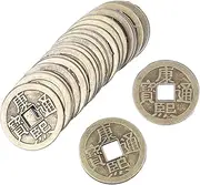 ORFOFE 50pcs Copper Coins Ancient Chinese Coins Good Chinese Knots Chinese Coin Charm Craft Chinese Dynasty Time Chinese Feng Shui Charm Lucky DIY Coins Golden Zinc Alloy
