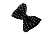Boys Black With White Polka Dots Patterned Bow Tie