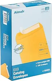 100 6 x 9 Self-Seal Brown Kraft Catalog Envelopes - 28lb, 100 Count, Ultra Strong Quick-Seal, 6x9 inch (38900)