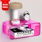 Acrylic Floating Nightstand Wall Mounted Bedside Shelf Clear or Pink Small Table