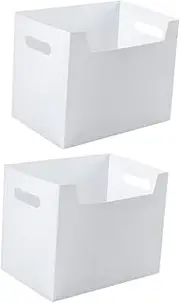 DOITOOL 2Pcs Storage Boxes Large Capacity Desktop Organizers for Magazines and Files Convenient Double Handle Design for Home and Office Use