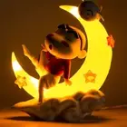 Cute Crayon Shin-chan Pajamas Ver Moon Nightlight Lamp LED Model Doll Decor Gift