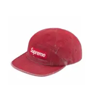 Supreme Coated Denim Camp Cap SS24 Red New IN HAND Box Logo Ships Fast