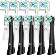 Scotzel Replacement Brush Heads Compatible with Braun Oral B iO, Toothbrush Heads Compatible with Oral B iO Series 2/3/4/5/6/7/8/9/10 Electric Toothbrush, 10 Count, Black+White