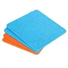 Silicone Trivet Mats 4pcs, Silicone Pot Holders for Hot Pan Pot-Orange+Blue