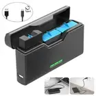 For GoPro Hero Camera 5/6/7/8/9/10/11 3-Channel Battery Quick Charger Case Black