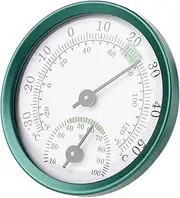 Outdoor Wall Hygrometer- 5.7cm Suitable Hydrometer for Humidity | Circular Humidistats for Home Indoor, Outdoor Thermometers for Patio, Wall Thermometer for Home and Garden Decor, Green