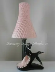 PLASTIC RIBBON TWIST DESIGN PINK POLKA DOTS LAMPSHADE for BARSONY LADY LAMP
