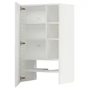 METOD wall cb f extr hood w shlf/door, white/Stensund white, 60x100 cm