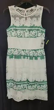 NWT GABBY SKYE Size 4, Ivory/Jade Dressy Women's Dress