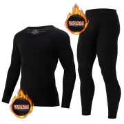 TENGOO 2 Pcs Men's Warm Compression Base Layer, Thermal Underwear Set, Long Johns Set, Moisture Wicking & Breathable Bas
