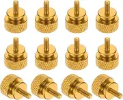 uxcell 12 Pcs M3x7mm Knurled Thumb Screw Computer Case Threaded Hand Tighten Screws Aluminum Alloy for PC Case, Gold
