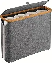 MTSDM Toilet Paper Storage, Large Capacity Toilet Paper Organizert for Bathroom, 12 Rolls Compatible, Foldable Toilet Paper Holder Dispenser with Side Window Toilet Paper Bin Paper Roll Basket (Gray)