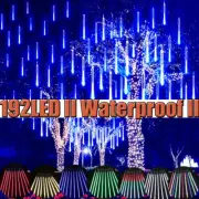 192 LED Lights Meteor Shower Rain Tree String Light Garden Party Outdoor Decor