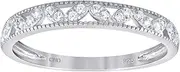 [JewelryWeb] 925 Sterling Silver Womens CZ Simulated Diamond Semi Eternity Stackable Wedding Band Ring6-Eternity-Ring for Women and Men
