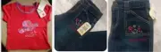 (2pcs) Size 0 Osh Kosh Embroidered Jeans + Pumpkin Patch Tee NWTs RRP $57.49