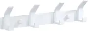 Coat Rack Wall Mount Modern Hanging Hooks Aluminium Storage Holder Bathroom Door Clothe Hanger Coat Rack Wall Mounted Wall Coat Hooks(White,Small)