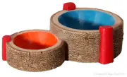 Aqua One Hermit Crab Twin Bowls Blue & Orange 11x7.5x3cm (37170)