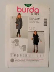 Burda kids #9504 Girl's Size 3-7 Dress & Tunic, Sewing Pattern