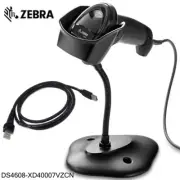 Zebra DS4608-XD40007VZCN 2D 1D Barcode Scanner Reader W/ USB Cable & Stand