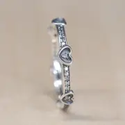 New Authentic Pandora Radiant Sparkling Hearts Ring 192496CZ W Hinged Box