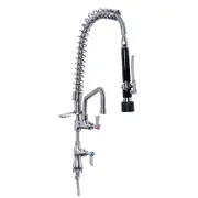 3Monkeez Compact Stainless Steel Single Hob Mount Pre-Rinse with 6" Pot Filler - Taps and Rinse Jets (T-3M53106-C) - T-3M53106-C