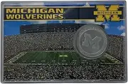 Highland Mint NCAA Michigan Wolverines 4" x 6" Stadium Challenge Coin With Protector, One Size, Team Colors