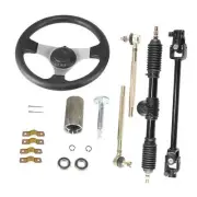 300mm Steering Wheel Steel Kit Steering Rack for Buggy 110cc Go Kart