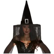 Chic Hat With Fringe Trim And Metal Buckle For Halloween Costume Party Accessory
