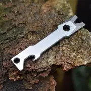 EDC Titanium Alloy Pry Bar Crowbar Wrench Opener Keychain Outdoor Multi Tools