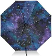 [PDZRMY] UV Protection Travel Umbrella Abstruct Starry Night Compact for Rain and Sun - Auto Open and Close UPF 50+ Windproof Portable 46” Sun Umbrella for Women and Men