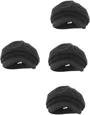 [VALICLUD] 4pcs Grey Beret Hat for Women Fashionable French Beret Sun Protection Hat Ponytail Hole for Outdoor Activities