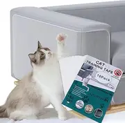 Returntrue Cat Scratch Furniture Protector – Transparent Anti-Scratch Training Tape for Cats, 10 Sheets (12'' x 17'') with 60 Pins, Couch and Sofa Protector, Safe for Leather, Fabric, and Wood