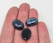 100 pc Black Flat-Back Acrylic Half Pearls Cabochons Craft Rhinestones 18mm Oval