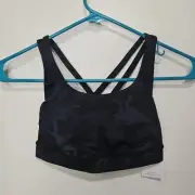 NWT Lululemon Energy Bra Black Camo Sz 2 Workout Athletic Racerback