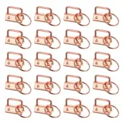40Pcs 26mm Key Fob Hardware with Keychain Ring for Webbing Rose Golden