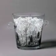 NIB Authentic JOHN DERIAN for Threshold Cold as Ice Clear Glass Ice Bucket 101oz