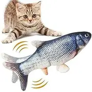 Electric Floppy Fish Cat Toy, Simulation Flopping Fish Dog Toy, Plush Interactive Cat Toy for Indoor Cats Entertainment or Exercise, Wiggle Fish Catnip Toys