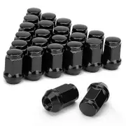 24pcs 12x1.5 Lug Nut Closed End Bulge Acorn Cone Lugnuts, For 2007-2022 Cruiser,2001-2007 Sequoia Black - F