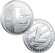 1PCS Silver Litecoin Commemorative Coin Silver Plated LITE Coin Limited Edition Collectible Coin with Protective Case