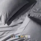 Luxury Wrinkle Free Bed Sheet Set 650 Thread Count Cotton Blend Solid Sateen