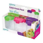 3 x Sistema To Go Knick Knack Pack 138ml Snack Pot, Knitting Storage Containerse
