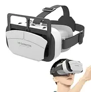 3D Vr Headset, Virtual Reality Goggles, Comfortable Vr Headset, Smartphone Vr Device, Immersive Experience, 3D Movie Headset, Adjustable Head Strap, Wide Screen Compatibility, Lenses
