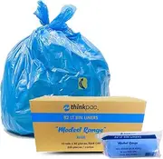 Garbage Bags 82L Carton of 500 - Blue Rubbish Bin Liners 95 x 81 cm - 18 um Standard Thickness - Waste Bags for Offices, Commercial Spaces, Household & Cleaning