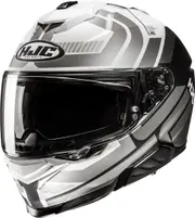 HJC i71 Viz Helmet, black-grey-white, Size L for Men Black Grey White