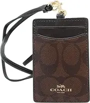 Coach Signature PVC Lanyard ID Badge Card Holder (Brown/Black)