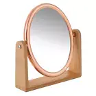 Double Sided 10X Magnifying Makeup Mirror with Bamboo Stand,Small Desk Table Mir