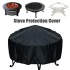 Round Patio Fire Pit Cover Outdoor Waterproof Protective Garden Bowl