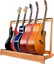 Eison Guitar Rack for Multiple Guitars,Wood Guitar Stand for 3-6 Guitars, Soft Padded Guitar Floor Stand Holder Fits Acoustic Electric Bass Guitars for Home, Studio, Stage