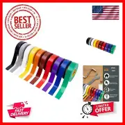 Mixed Colors Electrical Tape, 10-Pack – Waterproof, Industrial Grade Vinyl, 3...